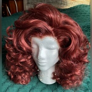 Auburn Bombshell Curly Cosplay Drag Wig - 80s Retro Inspired